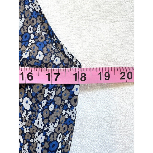 Derek Lam 10 Cosby Silk Dress Womens Size 8 Blue Ditsy Fairy Floral Ruffle - Picture 6 of 7